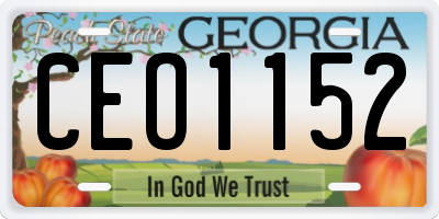 GA license plate CEO1152