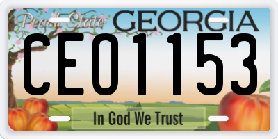 GA license plate CEO1153