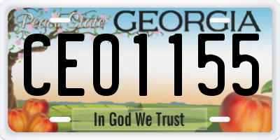 GA license plate CEO1155