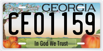 GA license plate CEO1159