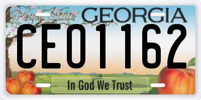 GA license plate CEO1162