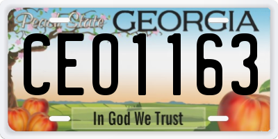GA license plate CEO1163