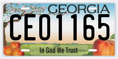 GA license plate CEO1165