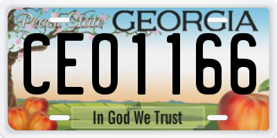 GA license plate CEO1166
