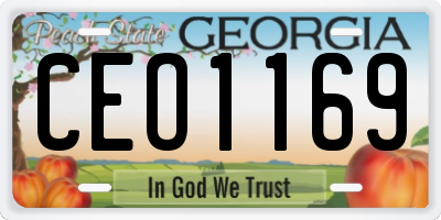 GA license plate CEO1169