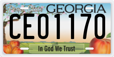 GA license plate CEO1170