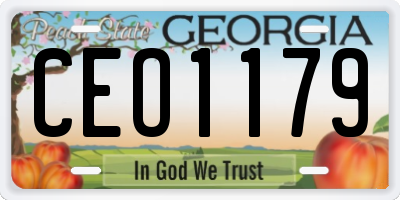 GA license plate CEO1179