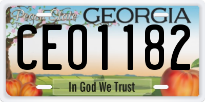 GA license plate CEO1182
