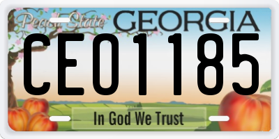 GA license plate CEO1185