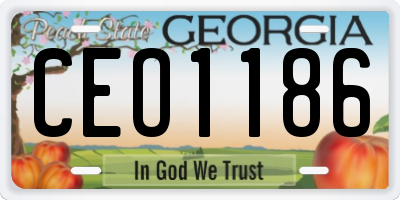 GA license plate CEO1186