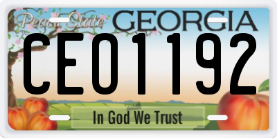 GA license plate CEO1192