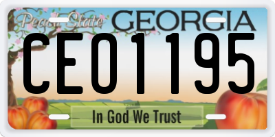 GA license plate CEO1195