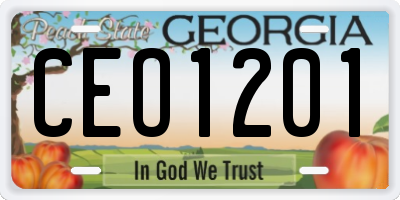 GA license plate CEO1201