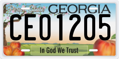 GA license plate CEO1205