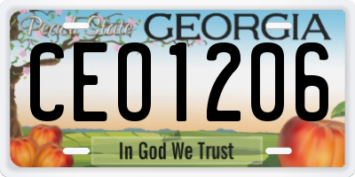 GA license plate CEO1206