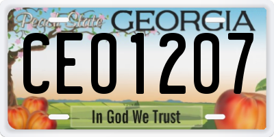GA license plate CEO1207