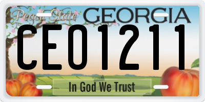 GA license plate CEO1211