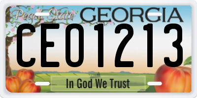 GA license plate CEO1213
