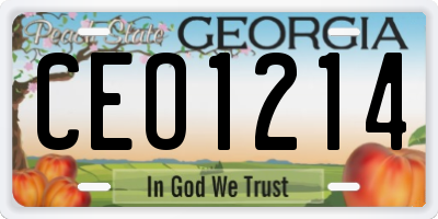GA license plate CEO1214