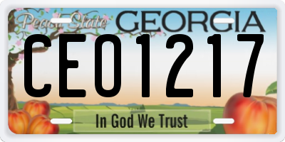 GA license plate CEO1217