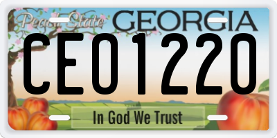GA license plate CEO1220