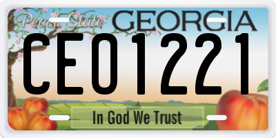 GA license plate CEO1221