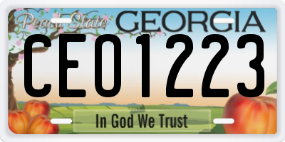 GA license plate CEO1223