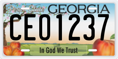 GA license plate CEO1237