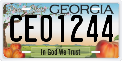 GA license plate CEO1244