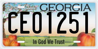 GA license plate CEO1251