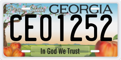 GA license plate CEO1252