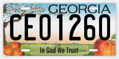 GA license plate CEO1260