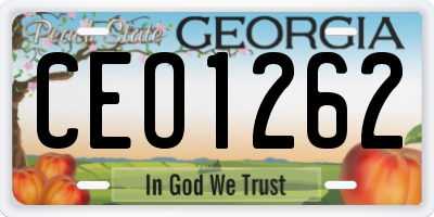 GA license plate CEO1262