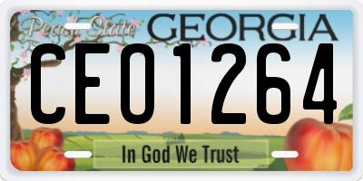 GA license plate CEO1264