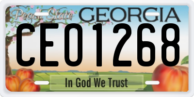 GA license plate CEO1268