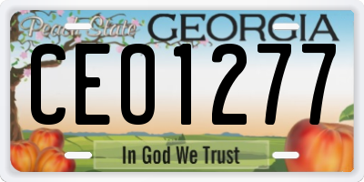 GA license plate CEO1277