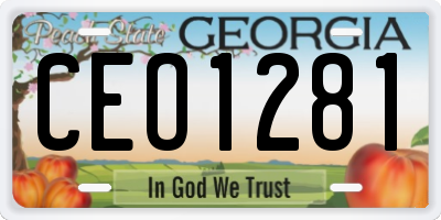 GA license plate CEO1281