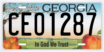 GA license plate CEO1287