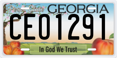 GA license plate CEO1291