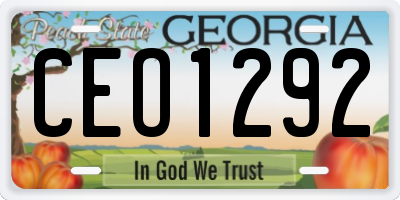 GA license plate CEO1292