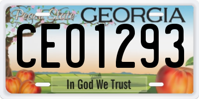 GA license plate CEO1293
