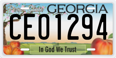 GA license plate CEO1294