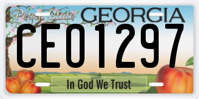 GA license plate CEO1297