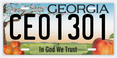 GA license plate CEO1301