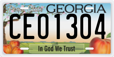 GA license plate CEO1304