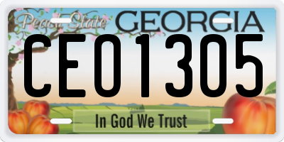 GA license plate CEO1305
