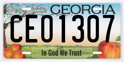 GA license plate CEO1307