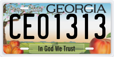 GA license plate CEO1313