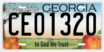 GA license plate CEO1320