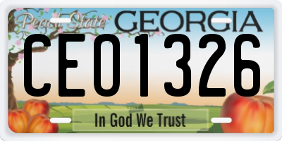 GA license plate CEO1326